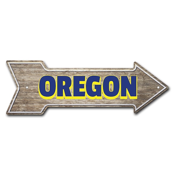 Oregon Arrow Sign Funny Home Decor 24in Wide